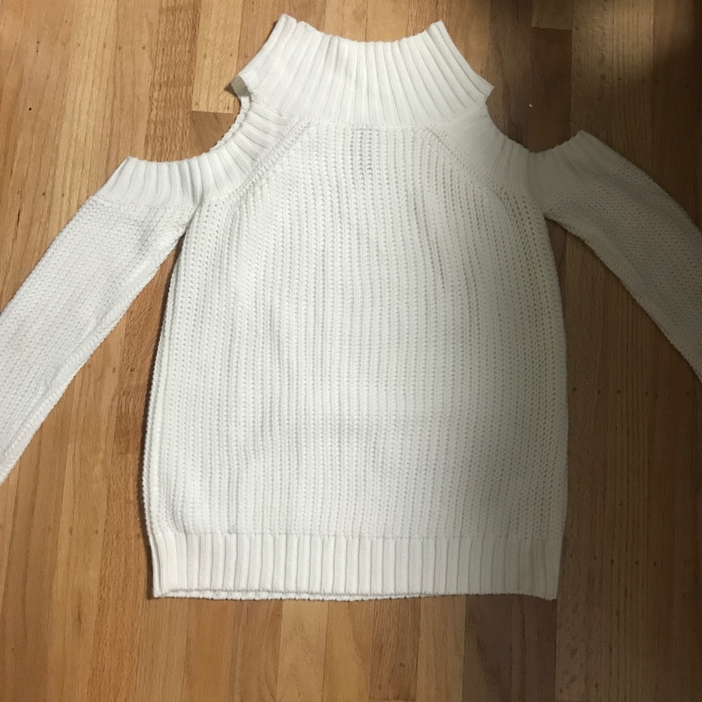 adorable little white cut out sweater